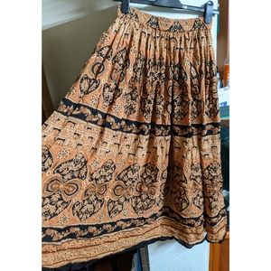 Raga boho printed full maxi skirt w/ elastic waist